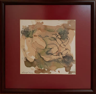 Ahmed Rıza imzalı tablo — Sulu Boya, 18×18 cm, 350 TL müzayede satışı