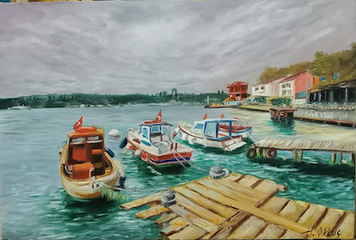 Halil Akkuş imzalı tablo — Yağlı Boya, 40×60 cm, 600 TL müzayede satışı