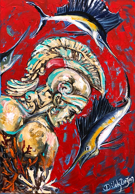 Dilek Doğan imzalı tablo — Yağlı Boya, 35×50 cm, 900 TL müzayede satışı