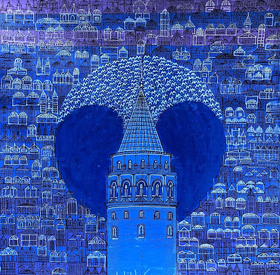 Sedat Emre imzalı tablo — Akrilik Boya, 30×30 cm, 500 TL müzayede satışı