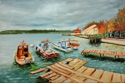 Halil Akkuş imzalı tablo — Yağlı Boya, 40×60 cm, 600 TL müzayede satışı