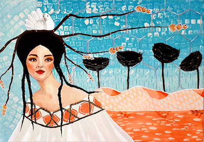 Meral Akgül Güzelli imzalı tablo — Akrilik Boya, 35×50 cm, 800 TL müzayede satışı
