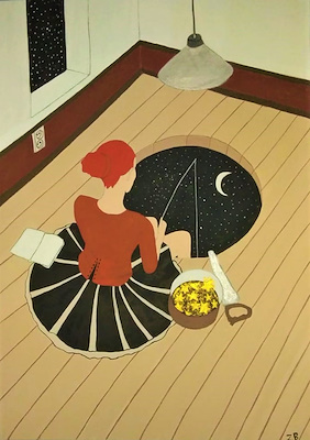 Zeynep Bozdemir imzalı tablo — Akrilik Boya, 50×70 cm, 1.250 TL müzayede satışı