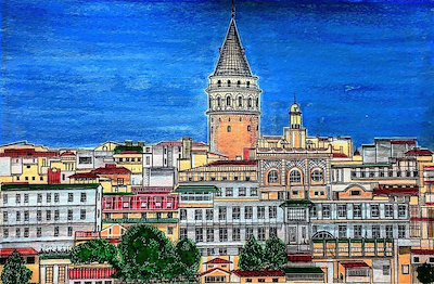 Sedat Emre imzalı tablo — Karışık Teknik, 25×35 cm, 500 TL müzayede satışı