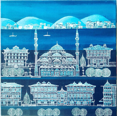 Sedat Emre imzalı tablo — Akrilik Boya, 35×35 cm, 800 TL müzayede satışı