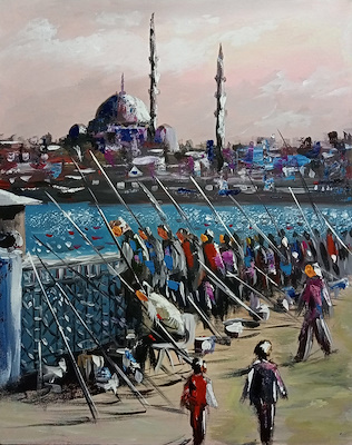 Halil Akkuş imzalı tablo — Yağlı Boya, 40×50 cm, 600 TL müzayede satışı