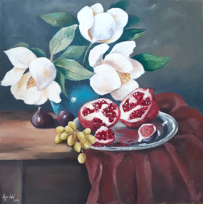 Ayşe Öztel imzalı tablo — Yağlı Boya, 50×50 cm, 500 TL müzayede satışı