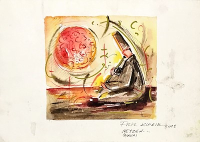 Filiz Kiprik imzalı tablo — Sulu Boya, 17×12 cm, 60 TL müzayede satışı