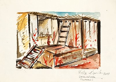 Filiz Kiprik imzalı tablo — Sulu Boya, 17×12 cm, 60 TL müzayede satışı