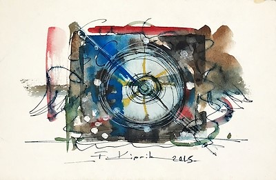 Filiz Kiprik imzalı tablo — Sulu Boya, 12×17 cm, 60 TL müzayede satışı
