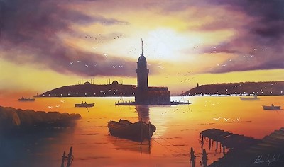 Fikri Laztürk imzalı tablo — Yağlı Boya, 110×65 cm, 400 TL müzayede satışı