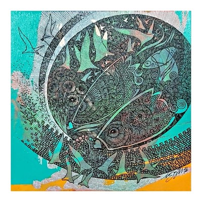 Engin Korkmaz imzalı tablo — Akrilik Boya, 25×25 cm, 1.000 TL müzayede satışı