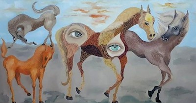 Nazan Pamuk imzalı tablo — Yağlı Boya, 120×60 cm, 2.000 TL müzayede satışı