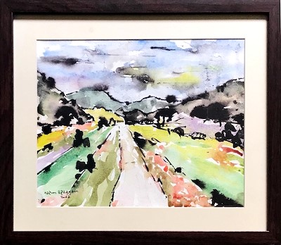 Nazım Özüaydın imzalı tablo — Sulu Boya, 25×31 cm, 200 TL müzayede satışı