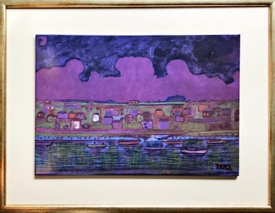 İhsan Cemal Karaburçak imzalı tablo — Baskı, 42×30 cm, 450 TL müzayede satışı