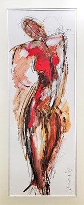Şenay Öztürk imzalı tablo — Karışık Teknik, 27×70 cm, 600 TL müzayede satışı
