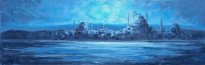 Pınar Kalem imzalı tablo — Yağlı Boya, 60×187 cm, 800 TL müzayede satışı