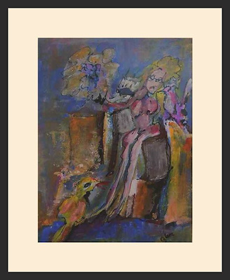 Özlem Köroğlu imzalı tablo — Karışık Teknik, 22×30 cm, 100 TL müzayede satışı