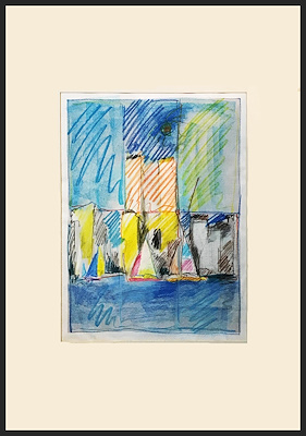 Ergin Atlıhan imzalı tablo — Karışık Teknik, 44×59 cm, 500 TL müzayede satışı
