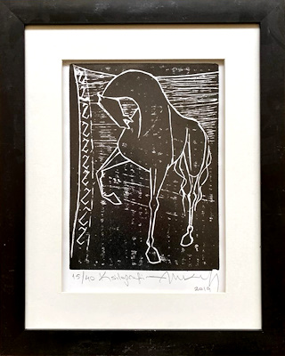 Hüseyin Şahbudak imzalı tablo — Baskı, 19×27 cm, 250 TL müzayede satışı