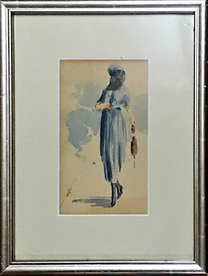 Mihri Müşfik imzalı tablo — Sulu Boya, 8.5×14 cm, 22.500 TL müzayede satışı