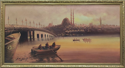 İbrahim Bütün imzalı tablo — Yağlı Boya, 100×50 cm, 650 TL müzayede satışı