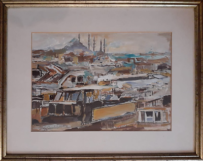 Nafız Çamlıbel imzalı tablo — Yağlı Boya, 27×20 cm, 750 TL müzayede satışı
