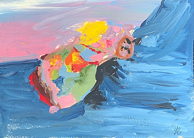 Yasemin Çetinkaya imzalı tablo — Akrilik Boya, 25×18 cm, 100 TL müzayede satışı