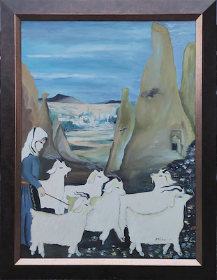 Mübeccel Yalçın imzalı tablo — Yağlı Boya, 60×80 cm, 500 TL müzayede satışı