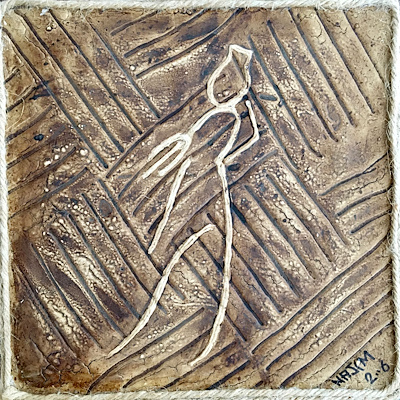 Nasim Joulaei imzalı tablo — Karışık Teknik, 15×15 cm, 50 TL müzayede satışı
