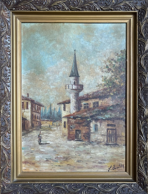 Salih Özmutlu imzalı tablo — Yağlı Boya, 32×22 cm, 4.500 TL müzayede satışı