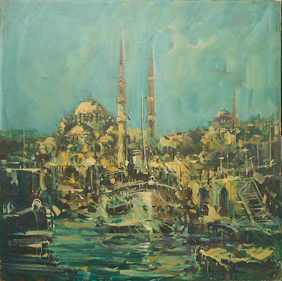 Tuncay Şevketoğlu imzalı tablo — Yağlı Boya, 100×100 cm, 25.000 TL müzayede satışı