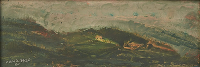 Cemil Başo imzalı tablo — Yağlı Boya, 10×26 cm, 2.000 TL müzayede satışı
