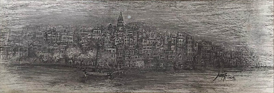 Memiş Aslan imzalı tablo — Yağlı Boya, 16×48 cm, 5.000 TL müzayede satışı