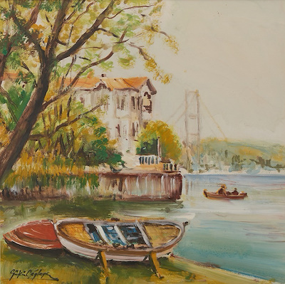 Şükrü Çağlayan imzalı tablo — Sulu Boya, 30×30 cm, 10.000 TL müzayede satışı