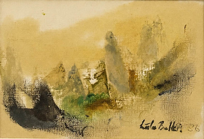 Lale Belkıs imzalı tablo — Yağlı Boya, 12×17 cm, 6.000 TL müzayede satışı