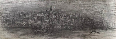 Memiş Aslan imzalı tablo — Yağlı Boya, 16×48 cm, 4.000 TL müzayede satışı