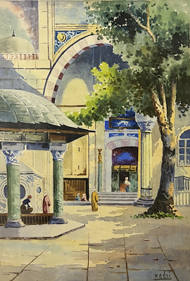 Kadri Aytolon imzalı tablo — Sulu Boya, 47×34 cm, 45.000 TL müzayede satışı