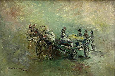 Engin Aksoley imzalı tablo — Yağlı Boya, 35×50 cm, 10.000 TL müzayede satışı