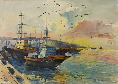 Gogi Chagelıshvılı imzalı tablo — Sulu Boya, 30×45 cm, 3.000 TL müzayede satışı