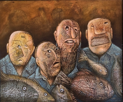 İsmet Efe imzalı tablo — Karışık Teknik, 50×60 cm, 50.000 TL müzayede satışı