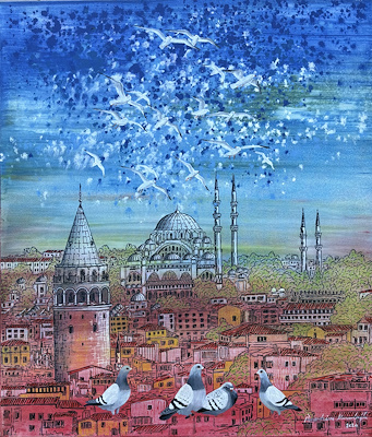 İbrahim Mısırlıoğlu imzalı tablo — Karışık Teknik, 65×75 cm, 15.000 TL müzayede satışı