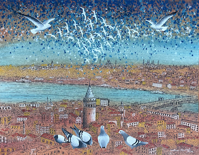İbrahim Mısırlıoğlu imzalı tablo — Karışık Teknik, 70×90 cm, 13.000 TL müzayede satışı