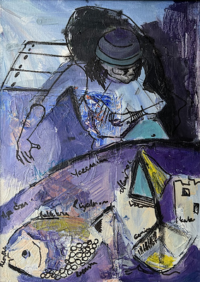 Ayşe Bener imzalı tablo — Yağlı Boya, 50×35 cm, 7.500 TL müzayede satışı