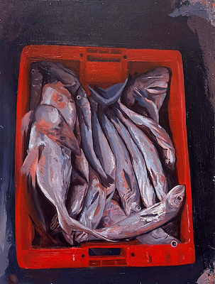 Oğuzhan Kömür imzalı tablo — Yağlı Boya, 40.5×21 cm, 11.000 TL müzayede satışı