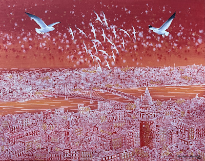 İbrahim Mısırlıoğlu imzalı tablo — Karışık Teknik, 70×90 cm, 14.000 TL müzayede satışı
