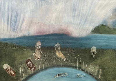 Ülkü imzalı tablo — Pastel Boya, 65×45 cm, 5.500 TL müzayede satışı
