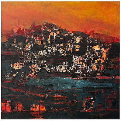 Bahadır İşler imzalı tablo — Akrilik Boya, 25×25 cm, 7.500 TL müzayede satışı