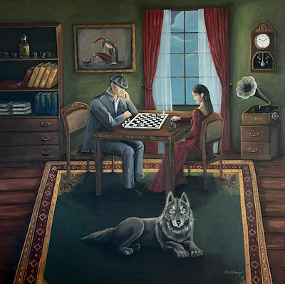 Ceren Bener imzalı tablo — 100×100 cm, 65.000 TL müzayede satışı