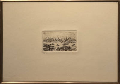 Aliye Berger imzalı tablo — Gravür, 10×5 cm, 6.000 TL müzayede satışı